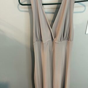 VENUS Taupe Evening Dress with Rhinestone Band